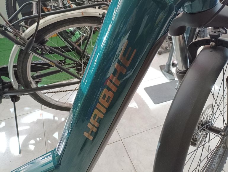 Used Haibike TREKKING 4 LOW ocean/black 2024 2024 Mountainbike, Green — image 4 of 9