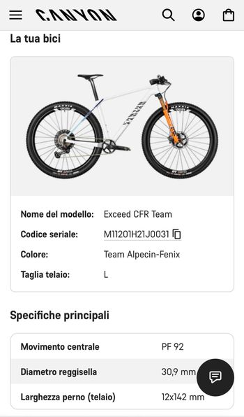 Used Canyon Exceed CFR Team 2023 2023 Mountainbike, Bianco — image 4 of 5