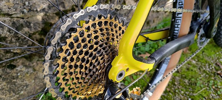 Used Niner AIR 9 RDO SRAM XX1 EAGLE GOLD 1 x 12V 2017 Mountainbike, Black — image 12 of 60