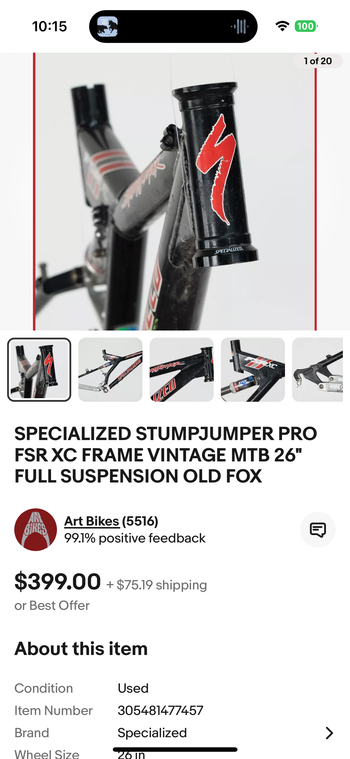 Used Specialized Stumpjumper FSR Pro Carbon 2009 2009 Mountainbike, Negro — image 11 of 11