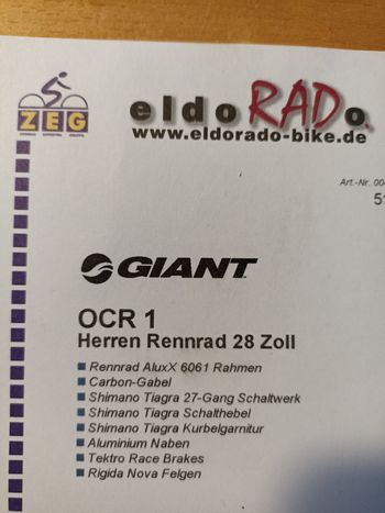 Used Giant OCR 1 2005 Road & Gravel — image 15 of 16