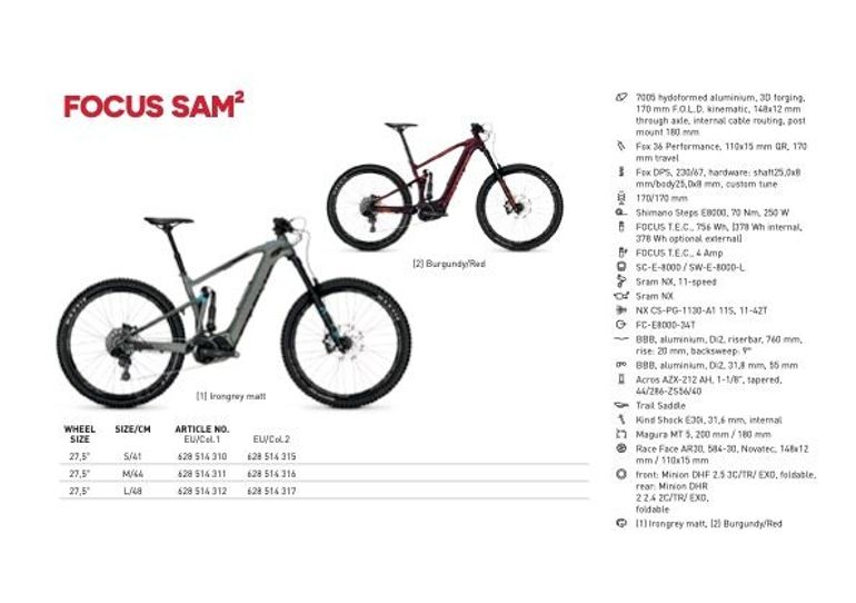 Used Focus Sam2 2018 Mountainbike, Red — image 7 of 7