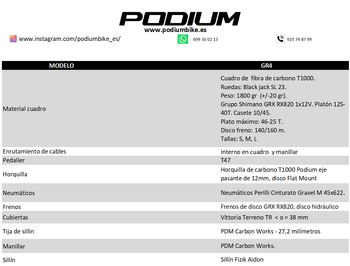 Used PODIUM GR4 2025 Road & Gravel, White — image 4 of 4