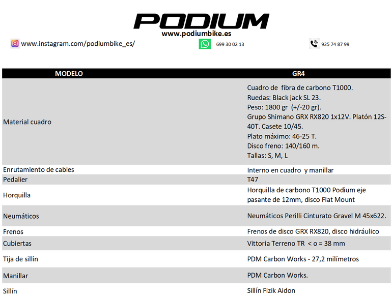 Used PODIUM GR4 2025 Road & Gravel, White — image 4 of 4