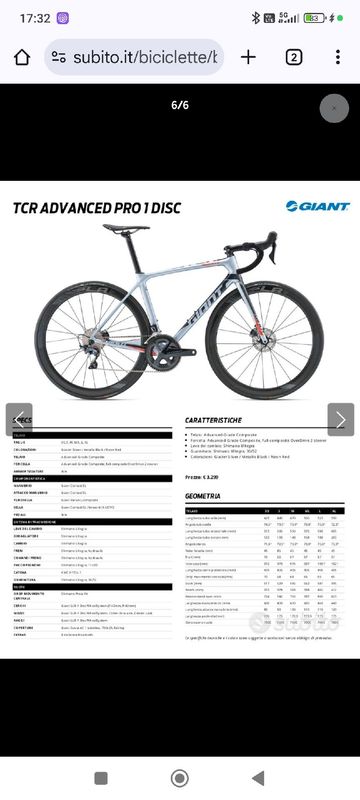 Giant TCR Advanced 1 Disc 2020 2020 Road & Gravel usato, Grigio chiaro — immagine 6 di 6