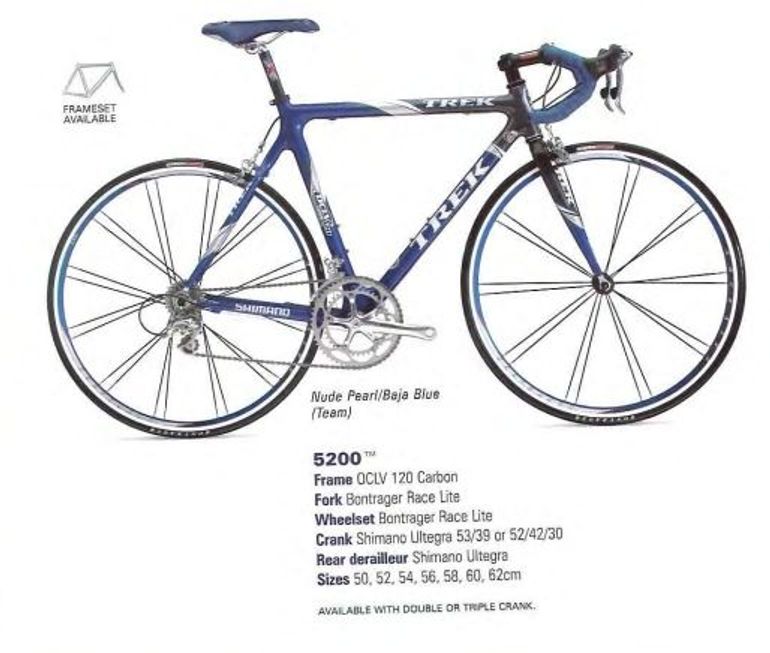 Used Trek 5200 2009 Road & Gravel, Blue — image 4 of 4