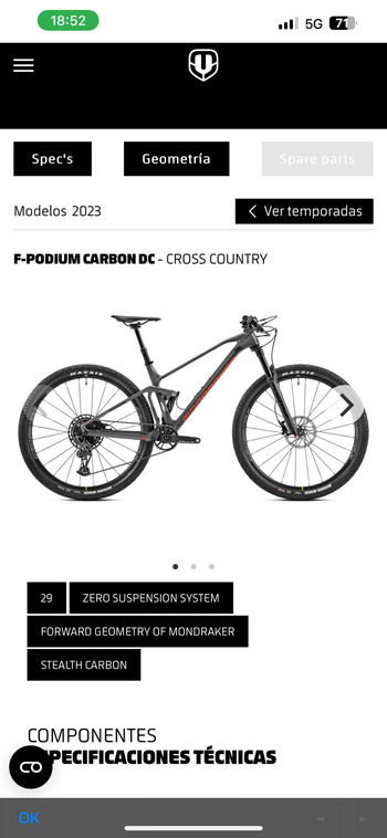 Brugt Mondraker F-PODIUM CARBON DC 2023 2023 Mountainbike — billede 7 af 8