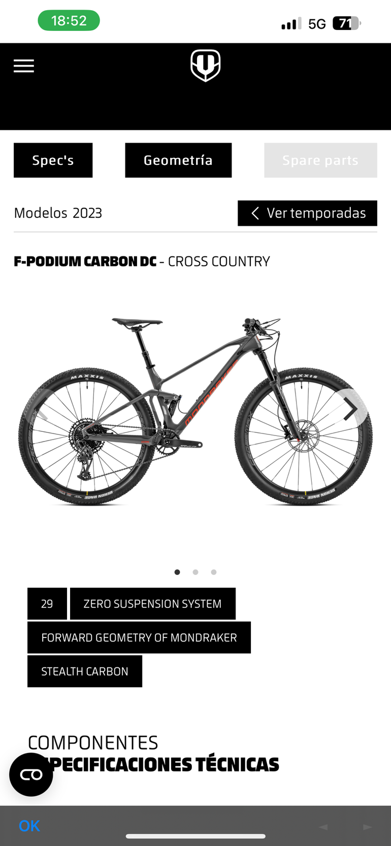 Brugt Mondraker F-PODIUM CARBON DC 2023 2023 Mountainbike — billede 7 af 8