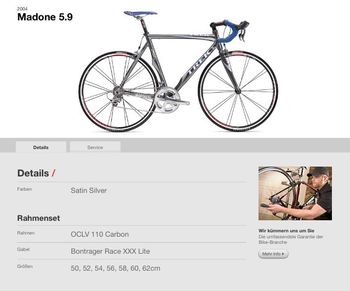 Used Trek Madone 5.9 2004 2004 Road & Gravel, Light Gray — image 3 of 3