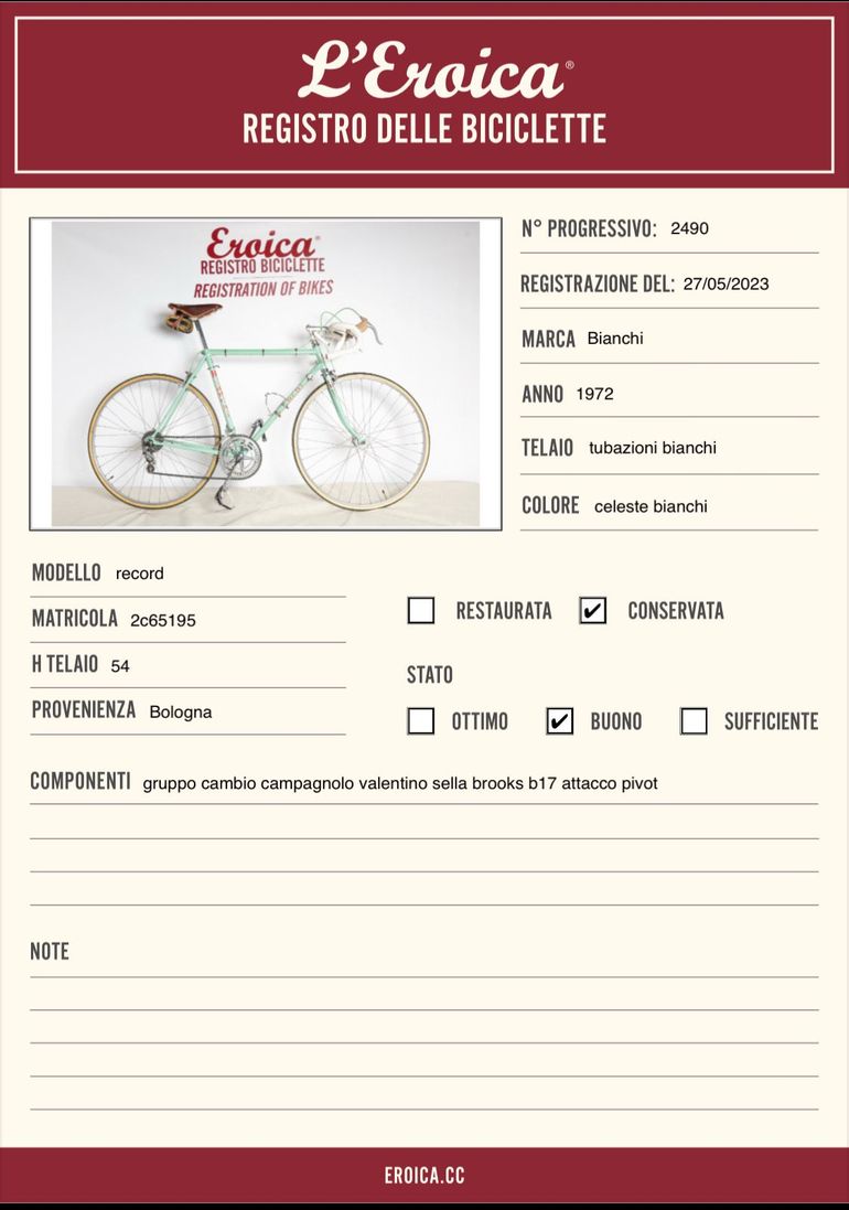Brugt Bianchi Record 1972 1972 Road & Gravel — billede 5 af 14