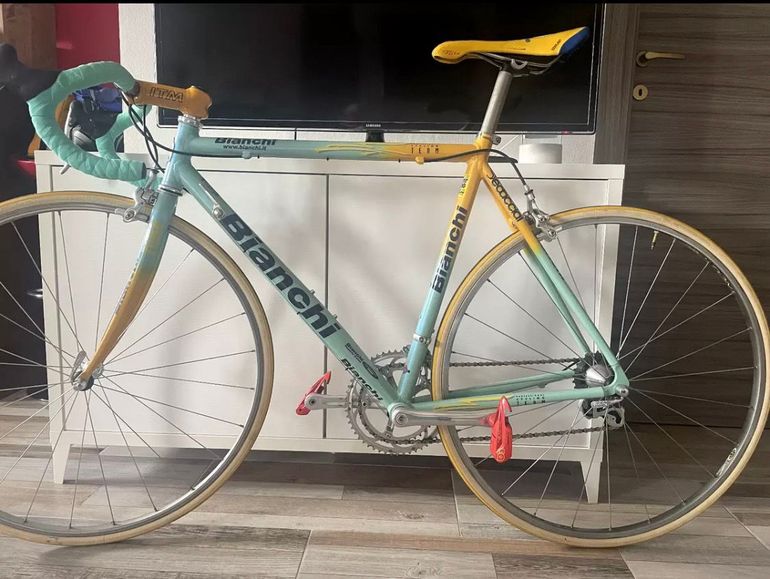 Gebrauchtes Bianchi Mega Pro Replica Pantani 1998 Road & Gravel, Blau — Bild 2 von 22