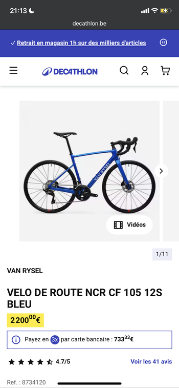 Used Van rysel NCR CF 105 12V 2024 Road & Gravel, Blue — image 8 of 8