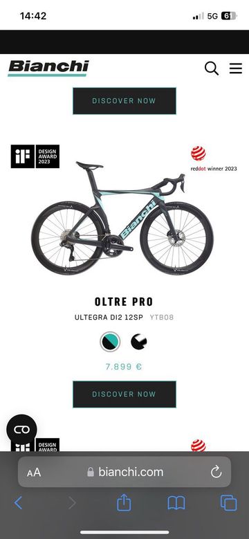 Bianchi Oltre PRO Ultegra Di2 2023 2023 Road & Gravel usato, Nero — immagine 3 di 4