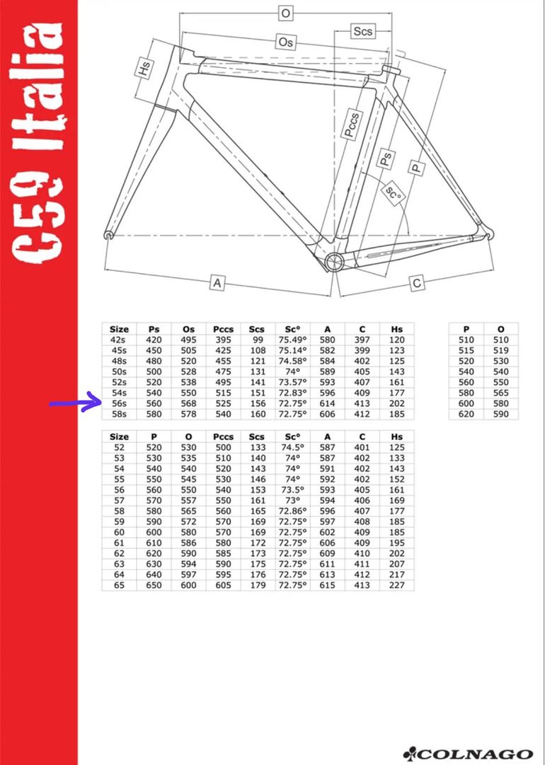 Colnago Frame Set Colnago C59 Size: 56S Frameset 2014