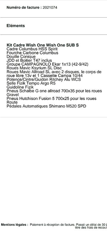 Cyfac Wishone Sub 2023 Road & Gravel de segunda mano, Blanco — imagen 6 de 8