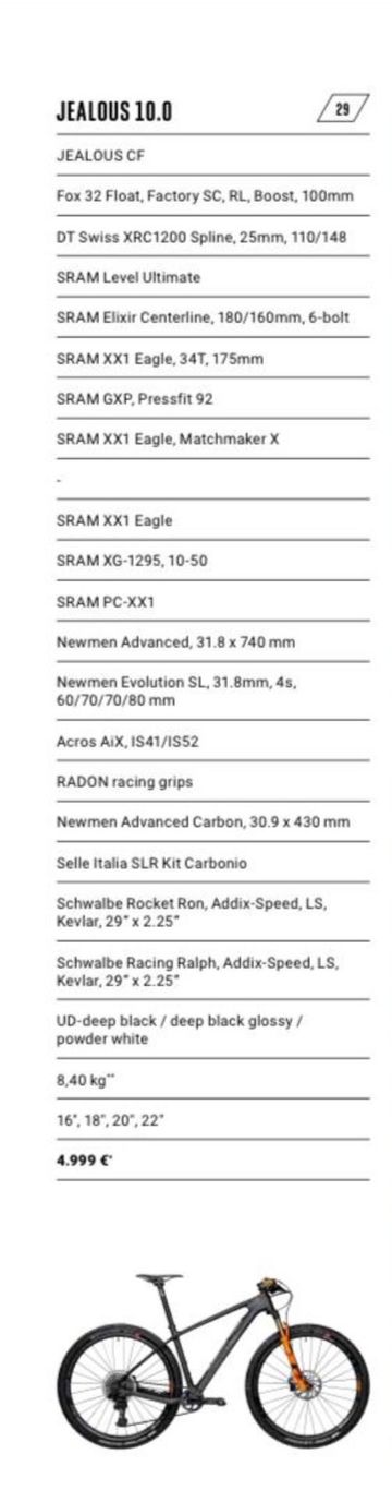 Radon Jealous SRAM XX1 Eagle AXS 2019 Mountainbike usato, Nero — immagine 17 di 17