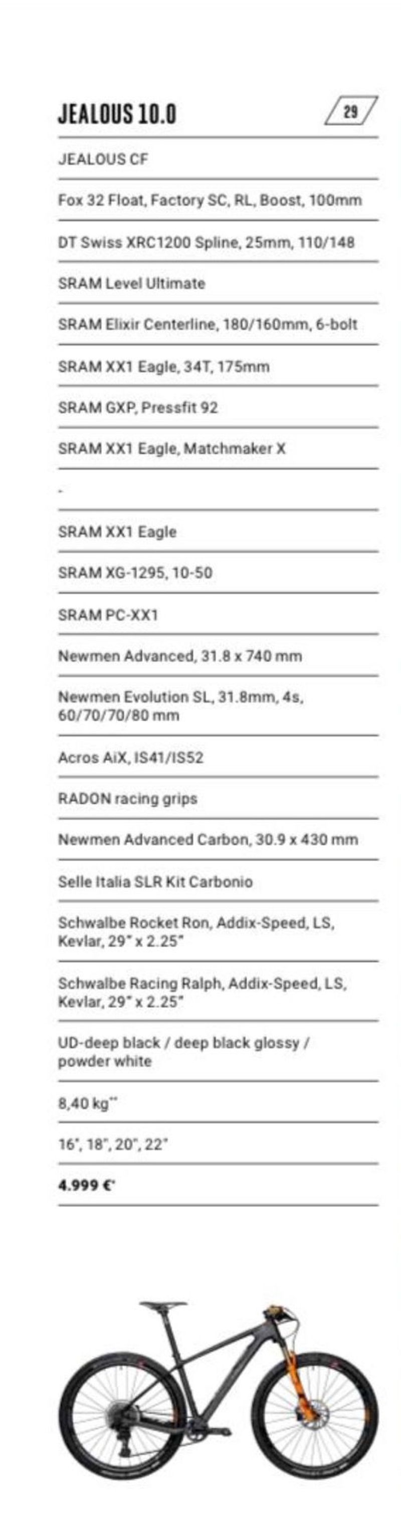Radon Jealous SRAM XX1 Eagle AXS 2019 Mountainbike usato, Nero — immagine 17 di 17