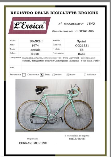 Bianchi Sprint 1974 1974 Road & Gravel usato, Verde — immagine 2 di 12