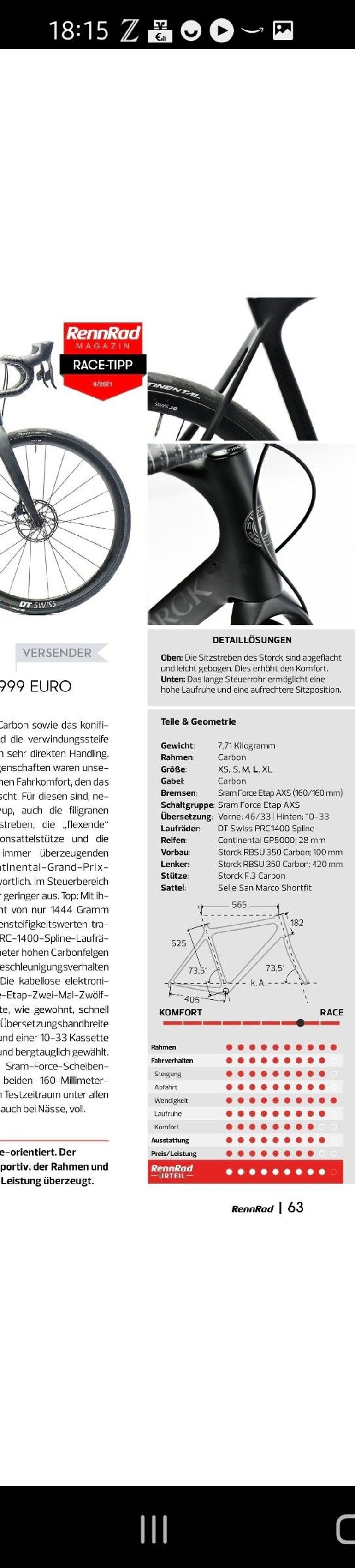 Used Storck Fascenario.3 Comp Disc Ultegra Di2 2x11 2022 2022 Road & Gravel, Black — image 8 of 21