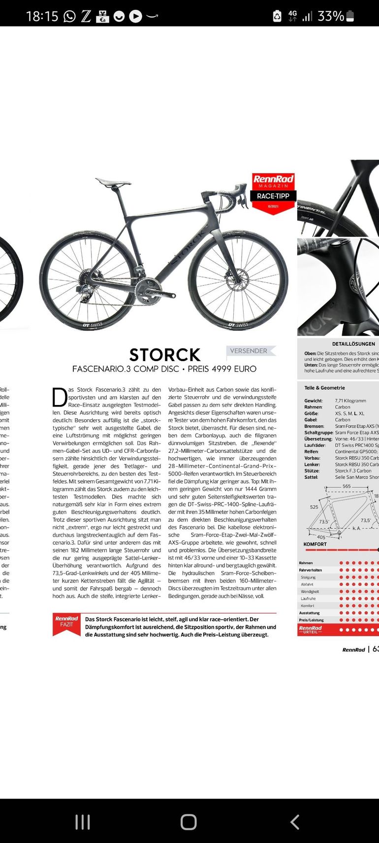 Used Storck Fascenario.3 Comp Disc Ultegra Di2 2x11 2022 2022 Road & Gravel, Black — image 2 of 21