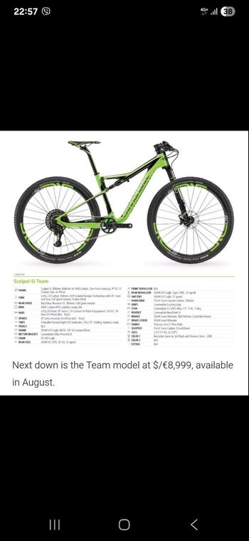 Used Cannondale Scalpel-Si Team 2017 2017 Mountainbike — image 5 of 5