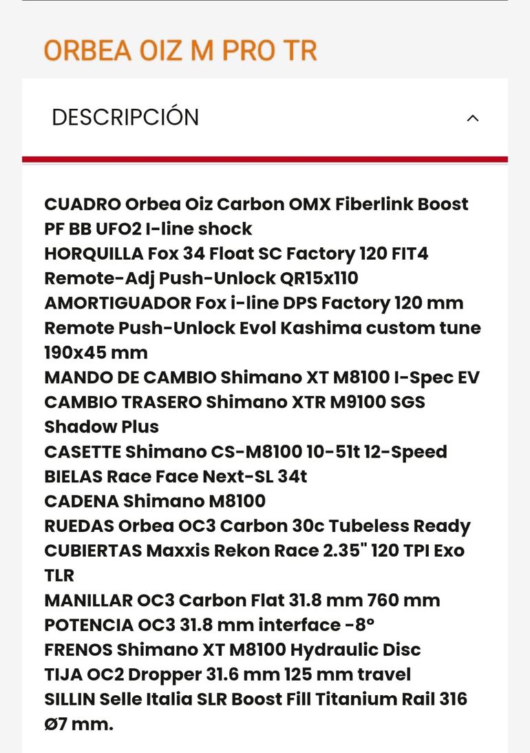 Used Orbea OIZ M PRO TR 2022 2022 Mountainbike, Orange, 29 — image 9 of 9