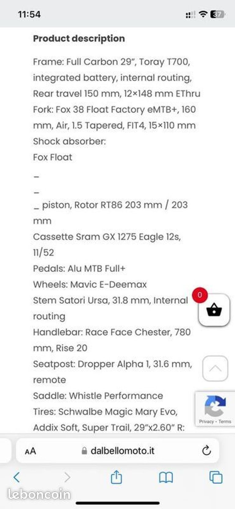 Used Whistle Whistle B-rush C10.2 SRAM GX 2023 Mountainbike — image 8 of 8