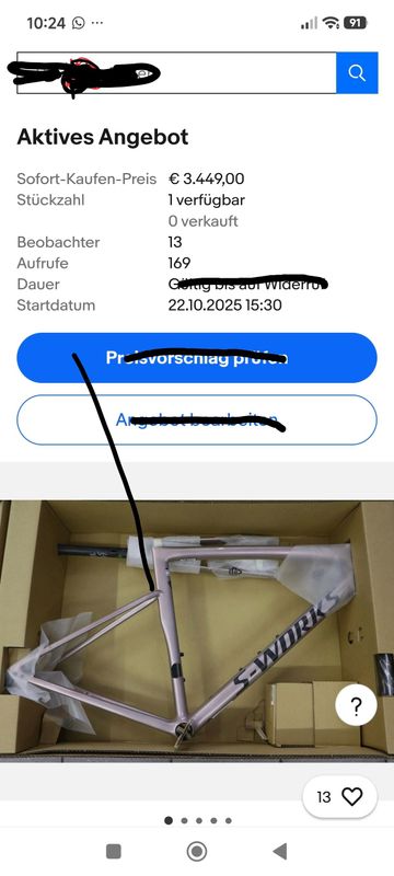 Specialized S.-WORKS SL8 Framekit Frameset 2025 Road & Gravel usato, Arancione — immagine 19 di 19