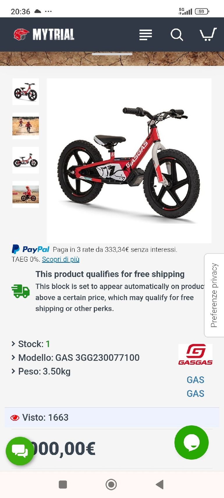 Used GASGAS Elettrica 2023 Mountainbike, Red — image 13 of 13