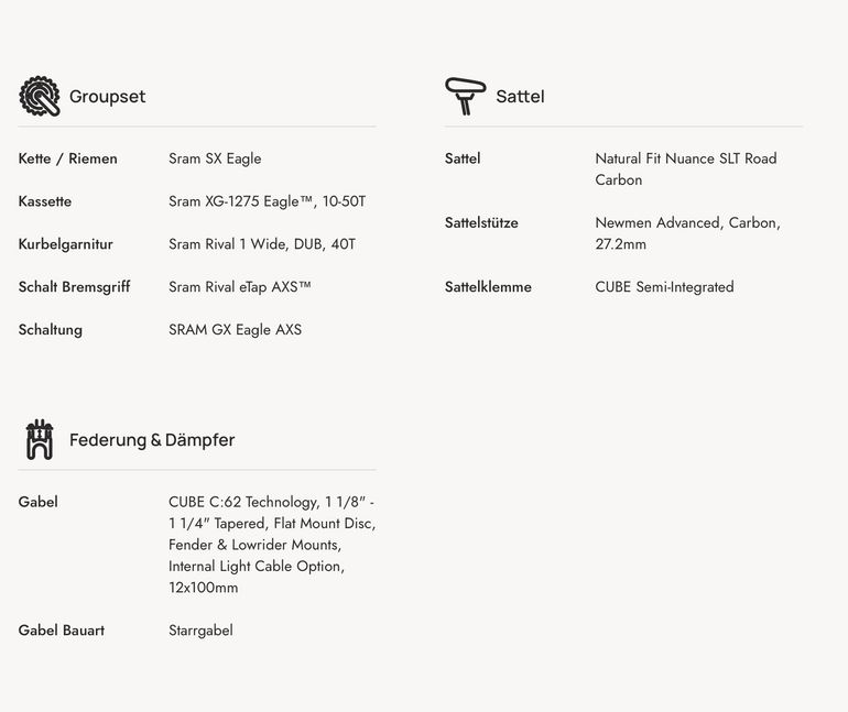 Gebrauchtes CUBE NUROAD C:62 SL 2022 Road & Gravel, Hellgrau — Bild 9 von 29