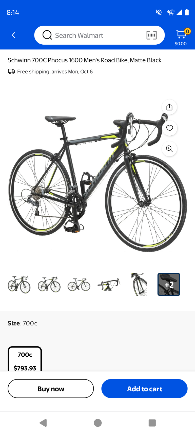 Used Schwinn Phocus 1600 2023 2023 Road & Gravel, Black — image 6 of 6