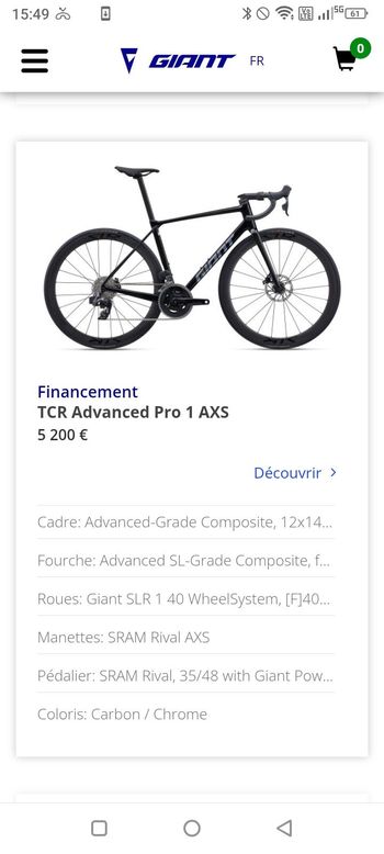 Used Giant TCR Advanced Pro 1 AXS 2025 2025 Road & Gravel, Schwarz — image 4 of 4