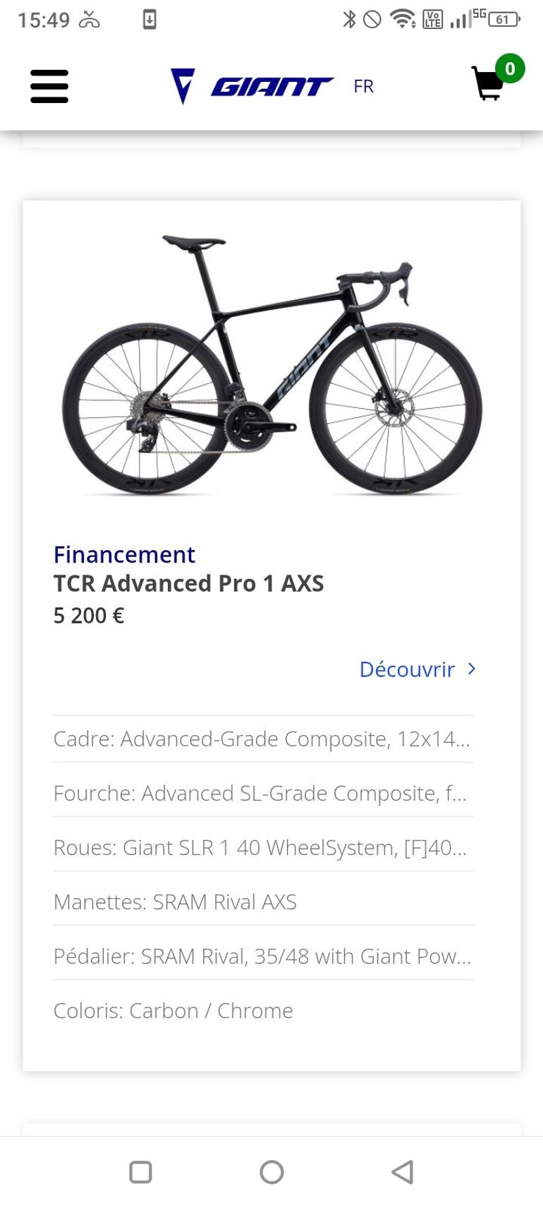 Used Giant TCR Advanced Pro 1 AXS 2025 2025 Road & Gravel, Schwarz — image 4 of 4