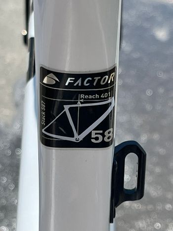 Used Factor O2 Frameset Frameset 2020 Road & Gravel, White — image 3 of 9
