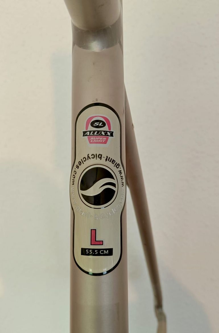Used Giant TCR ALUXX SL  TEAM ONCE 1999 Frameset 1999 Road & Gravel, Grigio chiaro — image 10 of 12