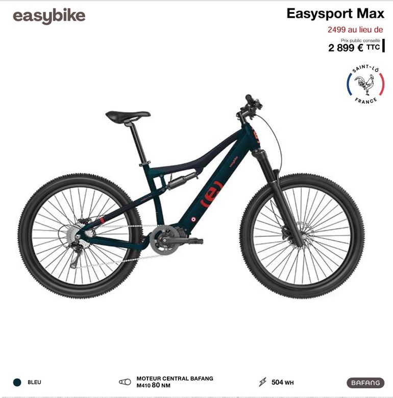 Used Easy Emotion EASYSPORT MAX D9 BAFANG Disc 27.5'' 504wh EASYBIKE 2025 Mountainbike — image 2 of 4
