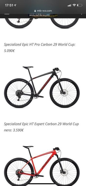 Used Specialized Men's Epic Hardtail Expert 2018 2018 Mountainbike, Negro — image 2 of 7