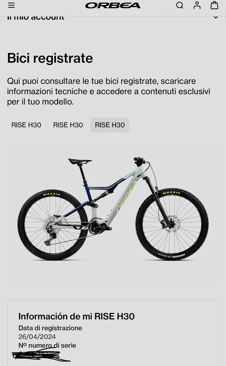 Used Orbea RISE H30 2024 2024 Mountainbike, Light Gray, 29 — image 6 of 6