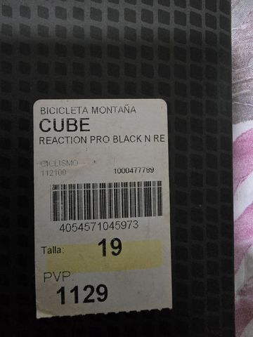 Używany CUBE REACTION Pro 29 2018 2018 MTB