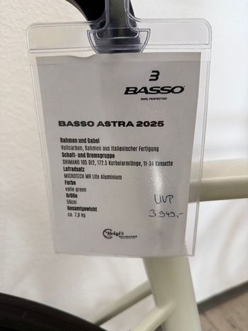 Used Basso Astra Shimano 105 Di2 2025 Road & Gravel, White — image 6 of 7