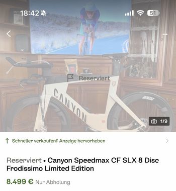 Used Canyon Speedmax CF SLX 8 Disc Frodissimo 2023 2023 Road & Gravel