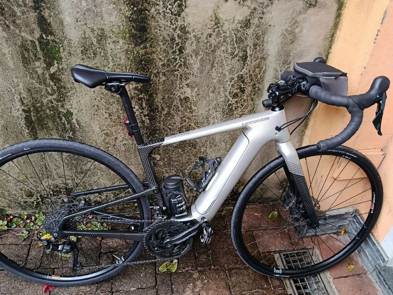 Used Cannondale Topstone Neo Carbon 4 2022 2022 Road & Gravel, Light Gray — image 1 of 5