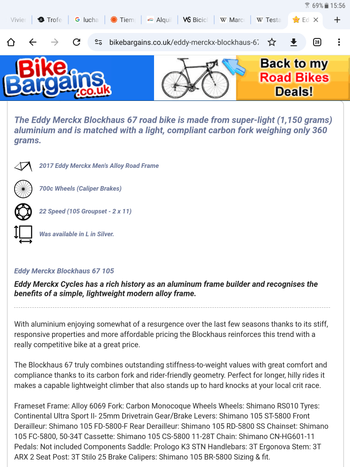 Used Eddy Merckx Blockhaus 67 2017 Road & Gravel, Light Gray — image 8 of 8