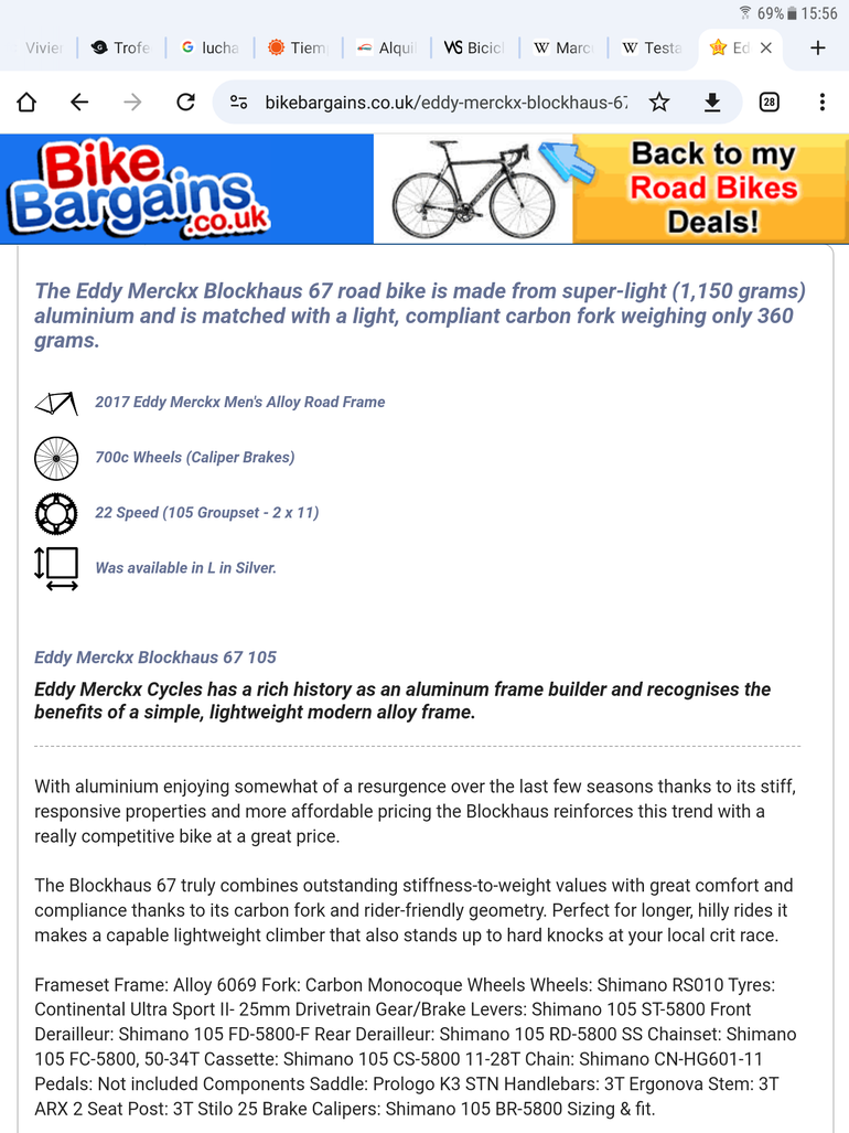 Used Eddy Merckx Blockhaus 67 2017 Road & Gravel, Light Gray — image 8 of 8