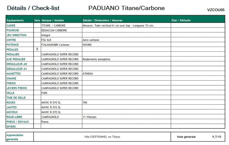 Used Paduano titane carbone TITANIUM CARBONE 2000 Road & Gravel, Light Gray — image 2 of 10