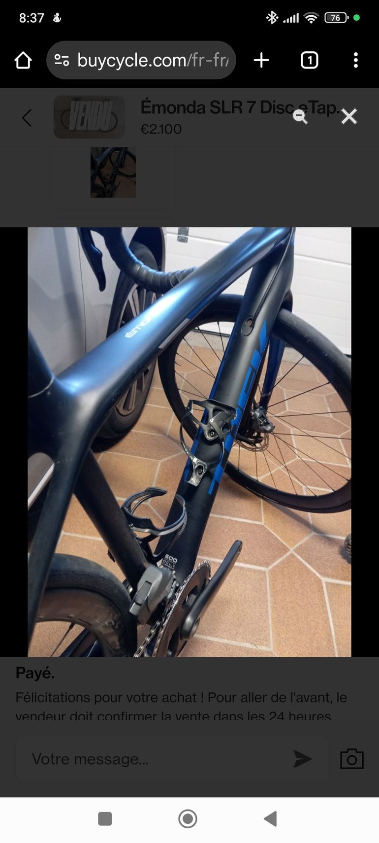Used Trek Emonda SRAM Force eTap AXS 2020 Road & Gravel, Black — image 9 of 10
