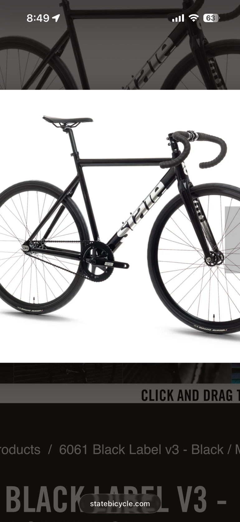 Used State Bicycle Co. 6061 Black Label Other SRAM 2024 Road & Gravel, Black — image 4 of 6