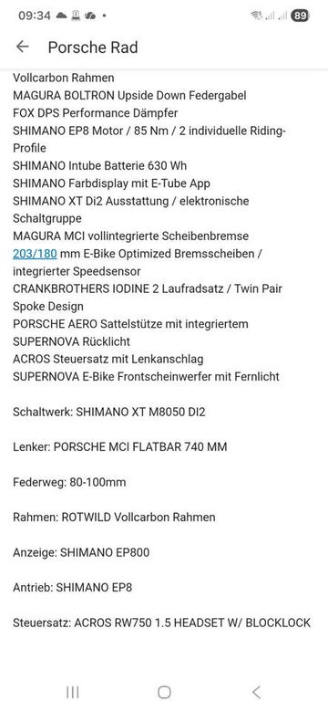 Porsche Custom Shimano Deore XT Di2 2023 Mountainbike d'occasion — image 11 sur 11