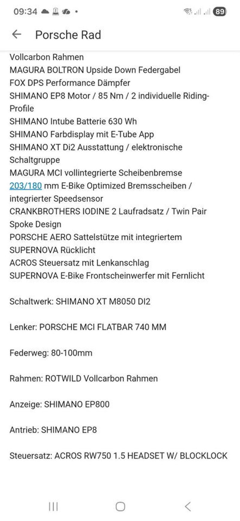 Porsche Custom Shimano Deore XT Di2 2023 Mountainbike d'occasion — image 11 sur 11