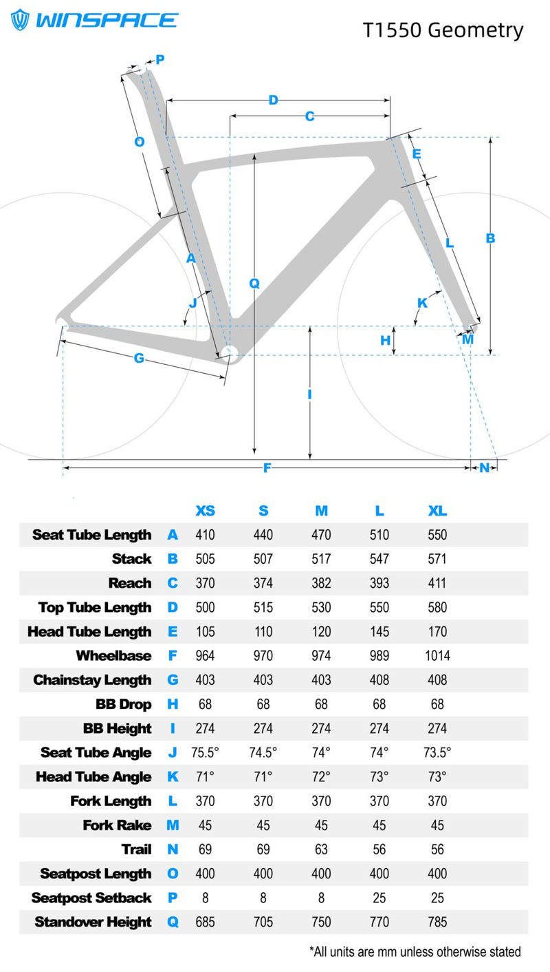 WINSPACE T1550 Frameset 2023 Road & Gravel de segunda mano, Blanco — imagen 6 de 6